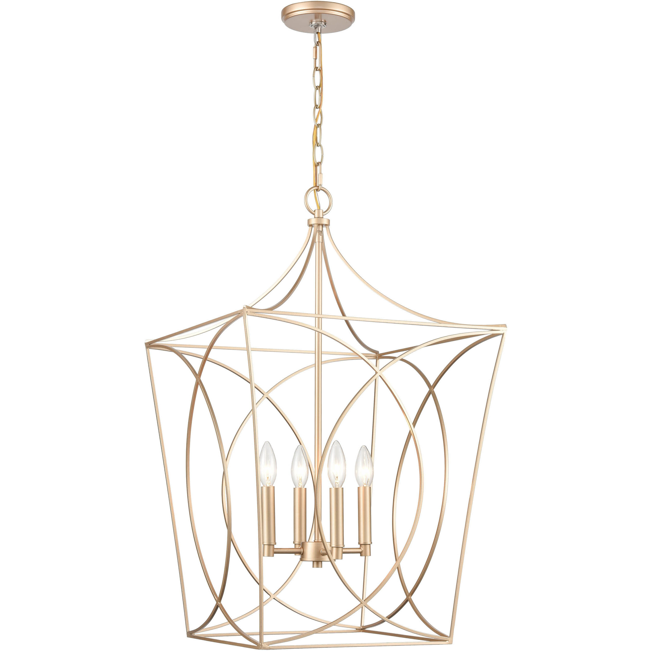 Tracy 4 Light 18 inch Painted Modern Gold Pendant Ceiling Light